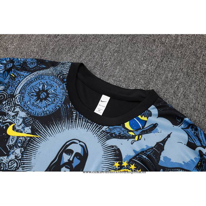 Chandal del Brasil Jesus 24-25 Manga Corta Azul - Pantalon Corto